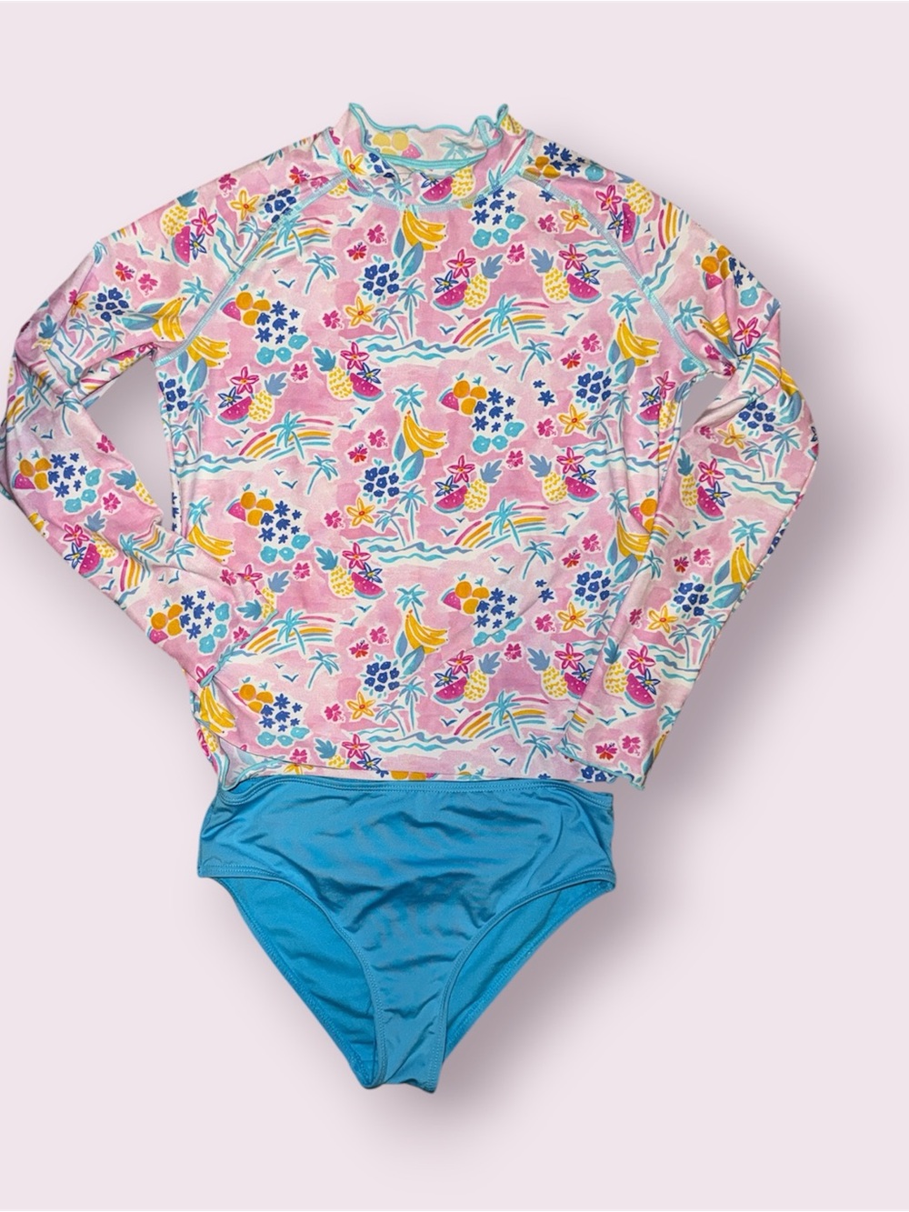 Swim suit 2 pc rash guard swimsuit with long sleeves and bikini bottom